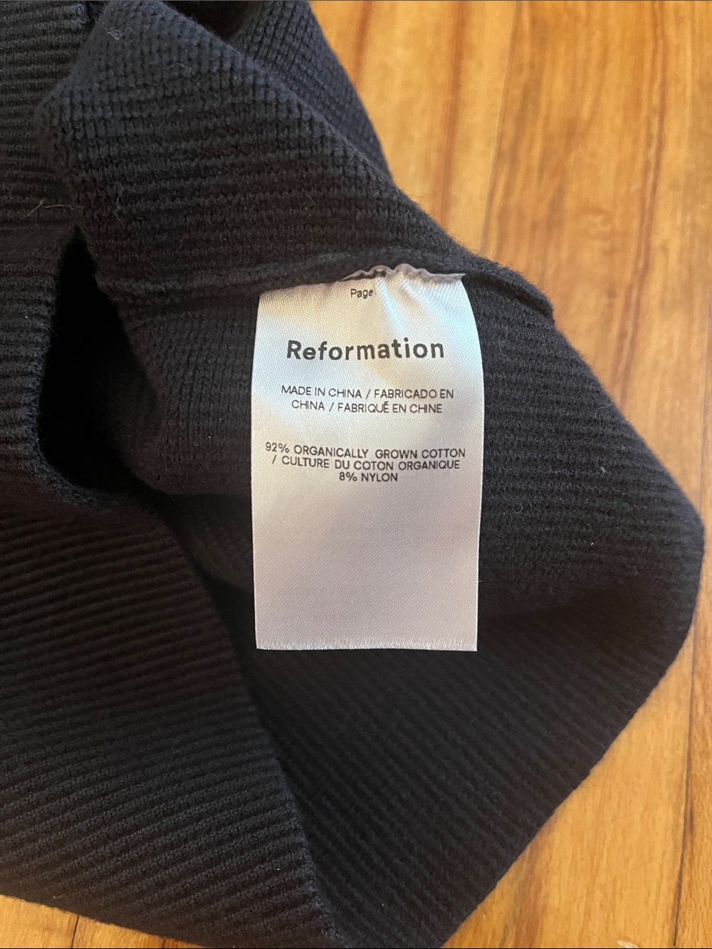 Reformation Julia Ribbed Sweater Tank Black Small Organic Cotton - Picture 4 of 4